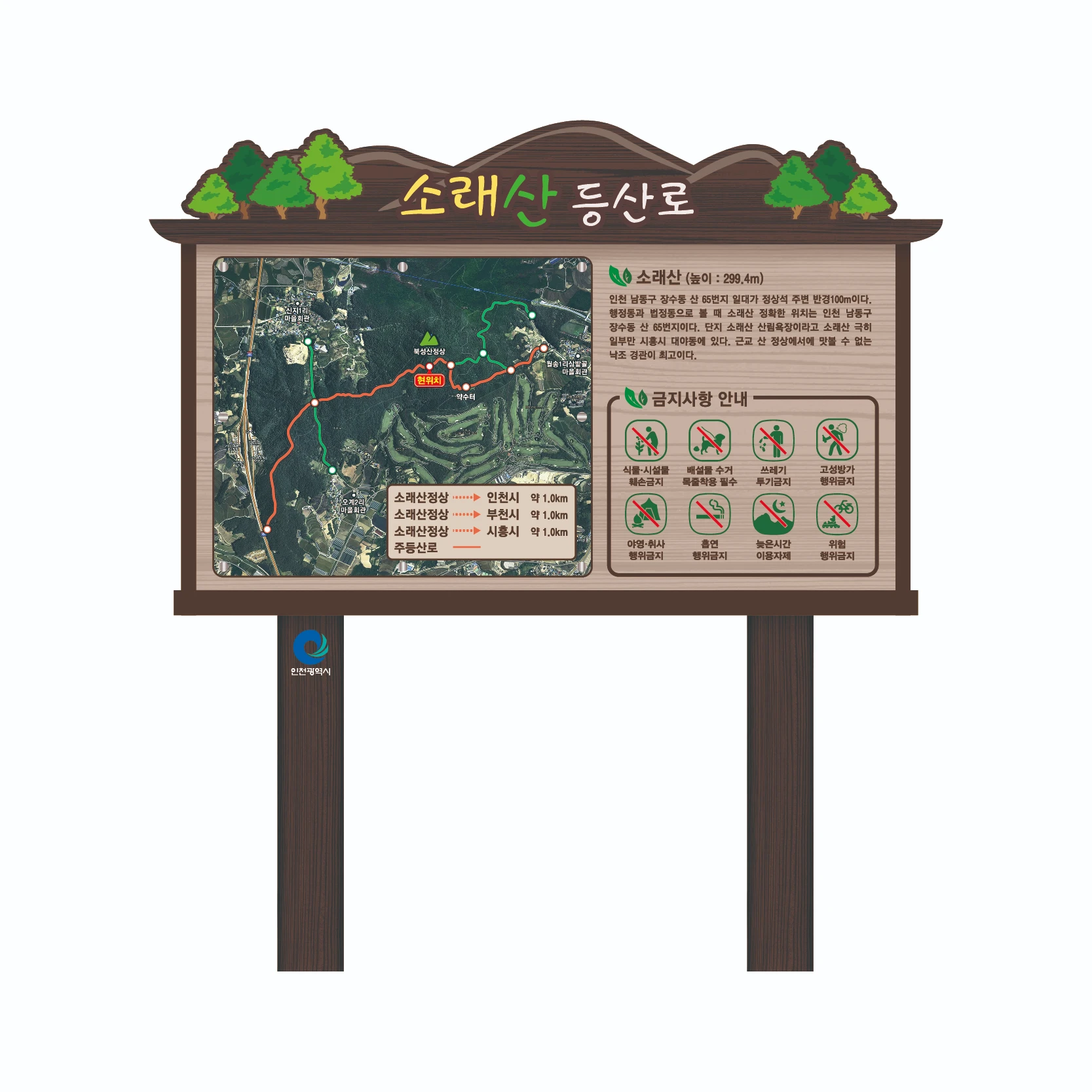 등산로안내 · 목재안내판 사진 1